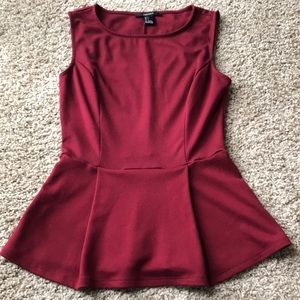 Burgundy Peplum Top (size s)